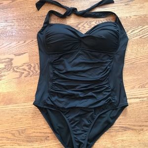 Flattering Liz Claiborne black one piece swimsuit
